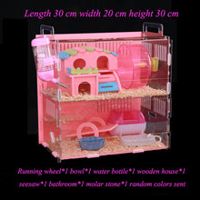 Load image into Gallery viewer, Acrylic Hamster Cage Transparent Oversized Villa Guinea Pig Basic Cage Toy Supplies Package Small Pet Nest
