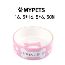 Load image into Gallery viewer, New Dog Cat Bowls Ceramic Travel Cartoon Letter Cat Feeding Feeder Water Bowl for Pet Dog Cats Puppy Outdoor Food Dish
